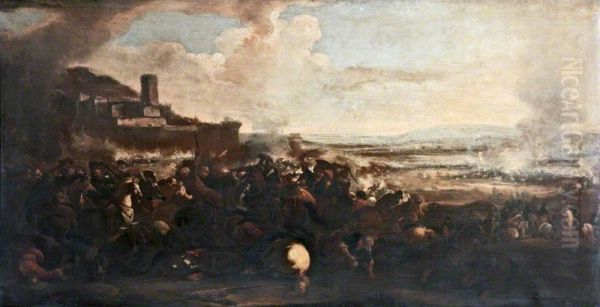 Battle Scene Oil Painting by Jacques Courtois