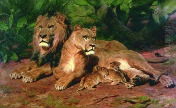 The Lion at Home Oil Painting by Rosa Bonheur