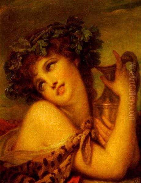 Bacchante with an Amphora Oil Painting by Jean-Baptiste Greuze