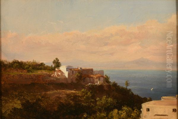 Paysage d'Italie Oil Painting by Jacques Raymond Brascassat