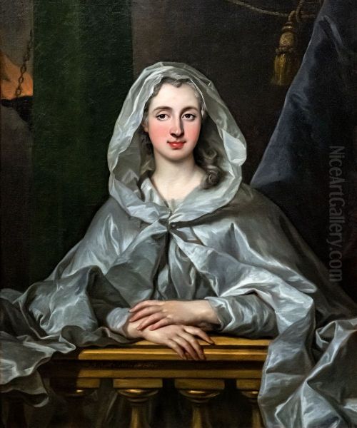 Portrait de Louise-Therese d'Orleans, duchesse de Bourbon Oil Painting by Louis-Michel Van Loo