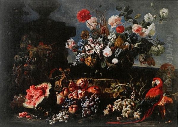 Flowers and fruits Oil Painting by Franz Werner Tamm