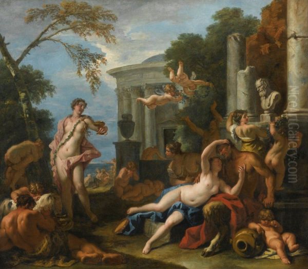 Feast of Silenus (private collection) Oil Painting by Sebastiano Ricci