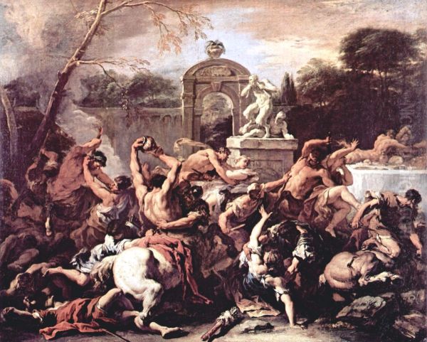 Fight of the Centaurs andLapiths Oil Painting by Sebastiano Ricci