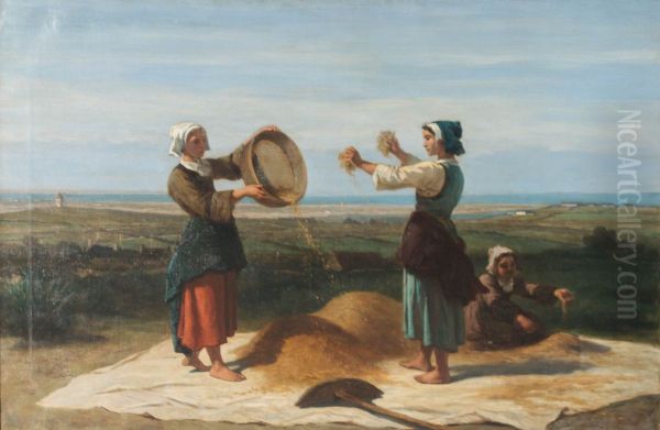 Vanneuses, femmes aux environs de Carnac Oil Painting by Theodore Valerio