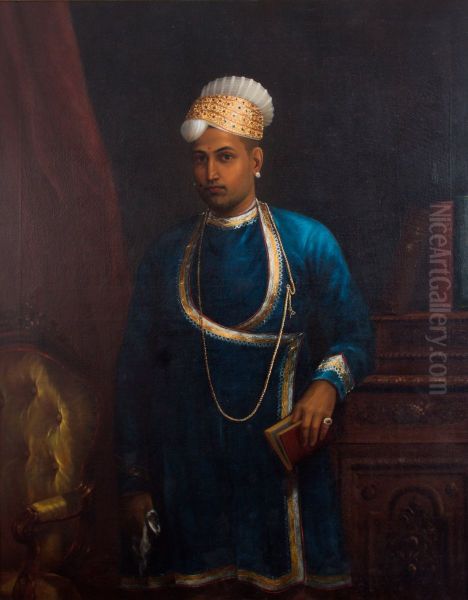 Kerala Varma Valiya Koil Thampuran Oil Painting by Raja Ravi Varma