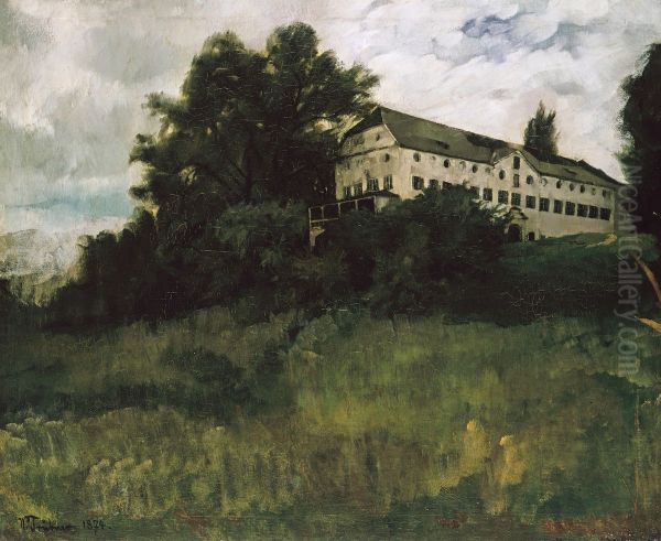 Monastery building on the Herreninsel in Chiemsee Oil Painting by Wilhelm Trubner