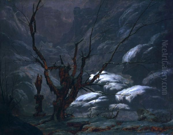 Gebirgsschlucht im Winter Oil Painting by Carl Blechen