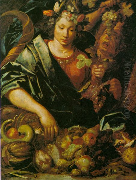 Vertumnus und Pomona Oil Painting by Abraham Janssens I