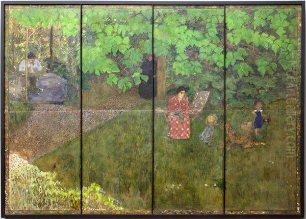 Die Familie Claude Terrasse im Garten Oil Painting by Pierre Bonnard