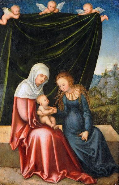 The Virgin and Child with St Anne Oil Painting by Lucas Cranach the Elder