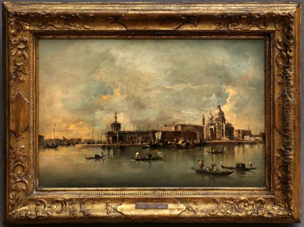 Ansicht der Punta della Dogana mit Santa Maria della Salute Oil Painting by Francesco Guardi