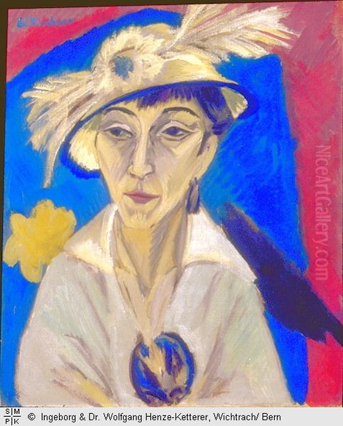 Portrait of Erna Schilling Oil Painting by Ernst Ludwig Kirchner