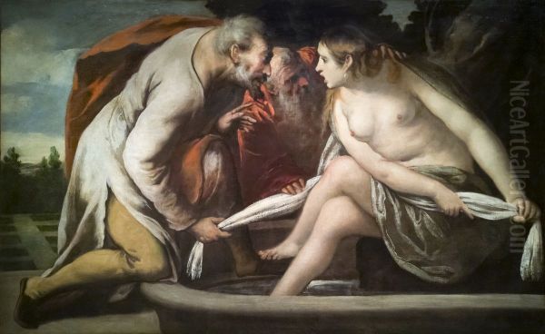 Susanna and the elders Oil Painting by Pietro della Vecchia