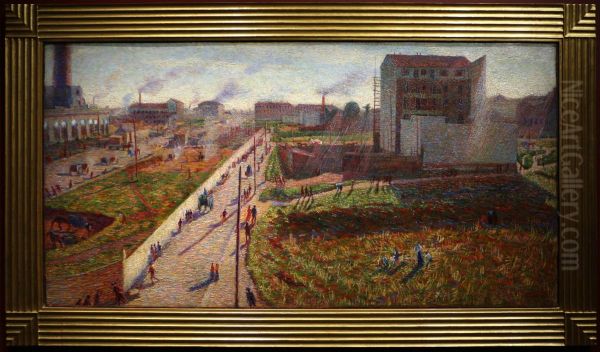 officine a porta romana Oil Painting by Umberto Boccioni