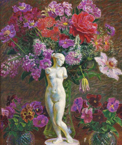 Blomsterbillede. Oil Painting by Kristian Zahrtmann