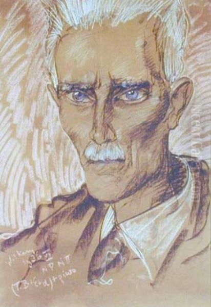 Portrait of Ignacy Daszynski Oil Painting by Stanislaw Ignacy Witkiewicz