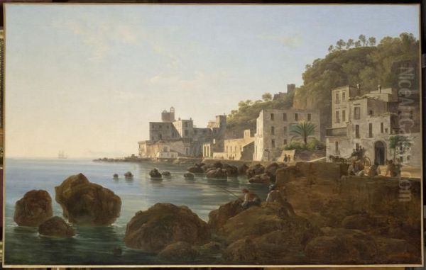 Palais de Studi, Naples Oil Painting by Josef Rebell