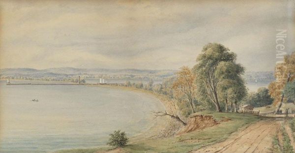 Burlington Beach, Lake Ontario; Hamilton Bay, Burlington Oil Painting by John Herbert Caddy