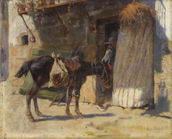 Posada Espagnole Oil Painting by Eugene Cadel