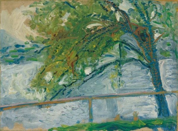 Tree on the Traunsee Oil Painting by Richard Gerstl