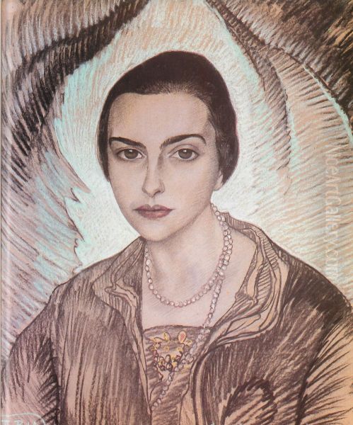 Portrait of Romana Helpern Oil Painting by Stanislaw Ignacy Witkiewicz