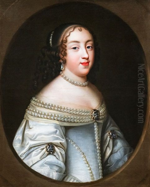 Portrait presume de Francoise Marguerite de Sevigne, comtesse de Grignan Oil Painting by Nicolas Mignard