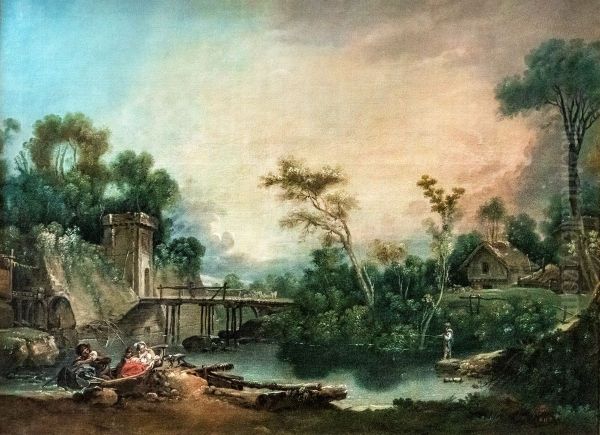 Landscape Oil Painting by Francois Boucher