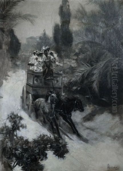 L'omnibus des sultanes Oil Painting by Rene Lelong