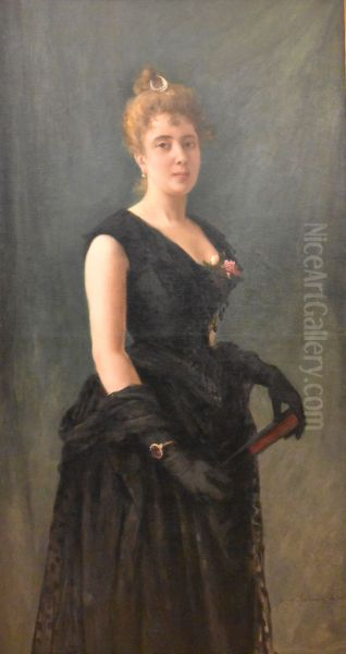 Portrait of Madame M. F. Oil Painting by Marie Petiet