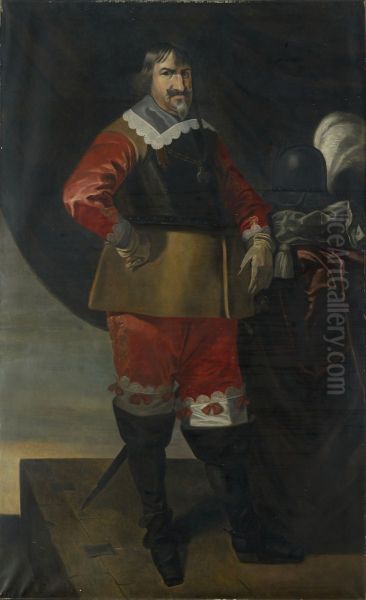 Portrett av Christian IV Oil Painting by Karel van Mander III