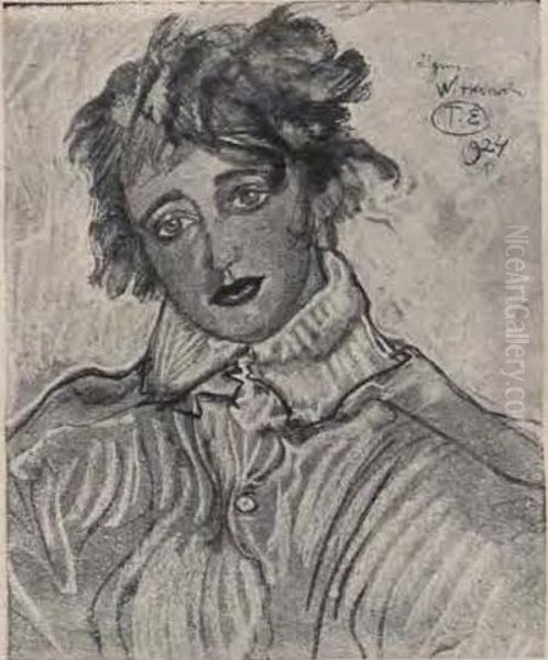 Portrait of Ms. P. Oil Painting by Stanislaw Ignacy Witkiewicz