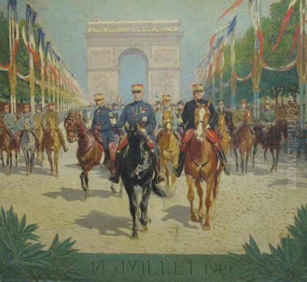 Le defile de la Victoire, 14 juillet 1919 Oil Painting by Louis Ferdinand Malespina