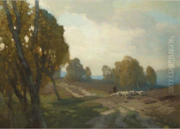 Summer Pastures Oil Painting by James Cadenhead