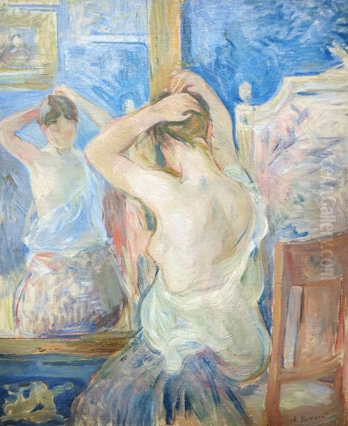 Devant la psyche Oil Painting by Berthe Morisot