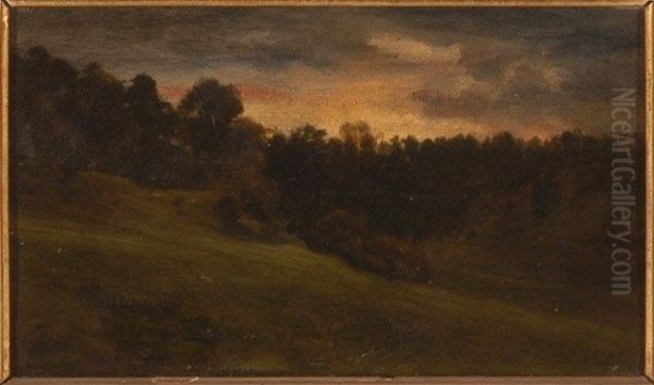 Etude du bois des brosses faite a Saint-Pierre pres de Pont-Saint-Maxence Oil Painting by Alexandre-Gabriel Decamps