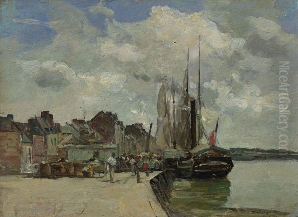 The Port Oil Painting by Eugene Louis Boudin