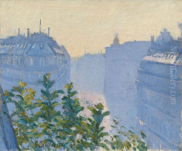 Rue Halevy, Blick von einem Balkon Oil Painting by Gustave Caillebotte