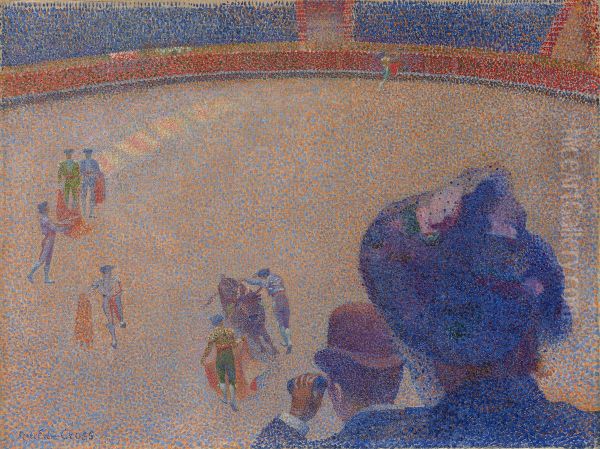 Stierkampf Oil Painting by Henri-Edmond Cross