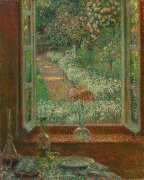 Fenster mit Nelken, Gerberoy Oil Painting by Henri Le Sidaner