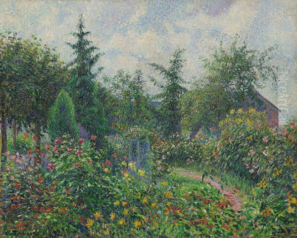 Garten und Huhnerstall von Octave Mirbeau, Les Damps Oil Painting by Camille Pissarro