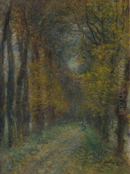 Shaded Path Oil Painting by Pierre-Auguste Renoir