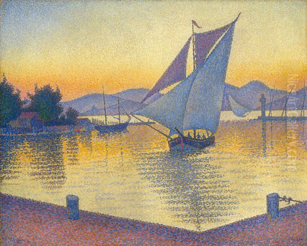 Saint-Tropez, the Port at Sunset, Opus 236 Oil Painting by Paul Signac