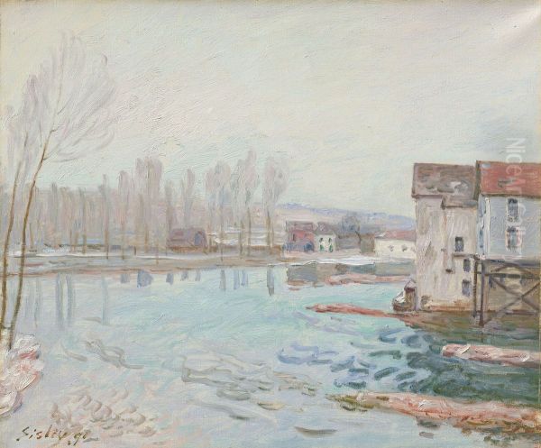 Winter in Moret Oil Painting by Alfred Sisley