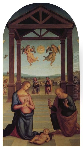 Adoration of the Shepherds Oil Painting by Pietro Perugino