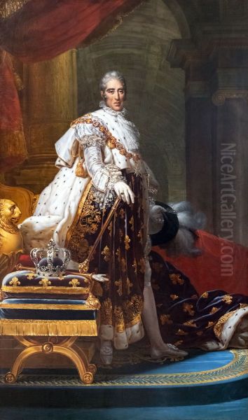 Portrait de Charles X en costume de sacre Oil Painting by Francois Gerard