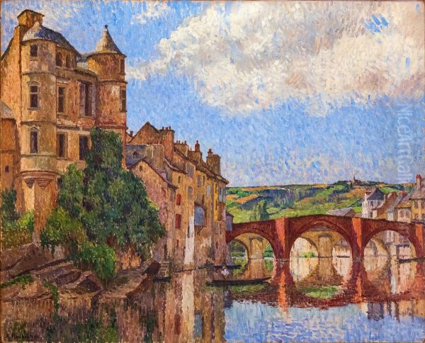 Vue d'Espalion (Aveyron) Oil Painting by Alphonse Roubichou