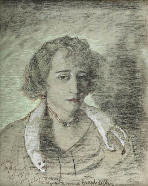 Portrait of Helena Maciak Oil Painting by Stanislaw Ignacy Witkiewicz