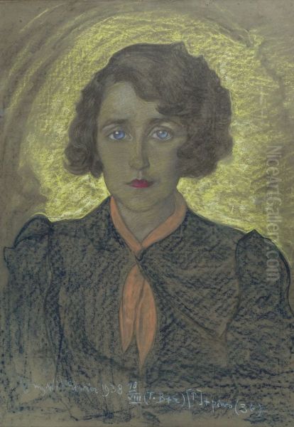 Portrait of Joanna Neumann-Dobrzanska Oil Painting by Stanislaw Ignacy Witkiewicz