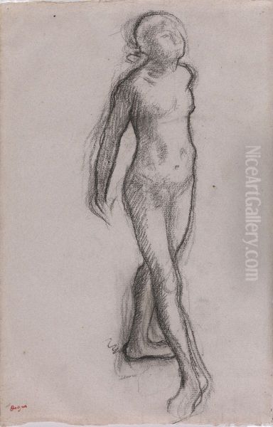 Study of a Nude Dancer Oil Painting by Edgar Degas